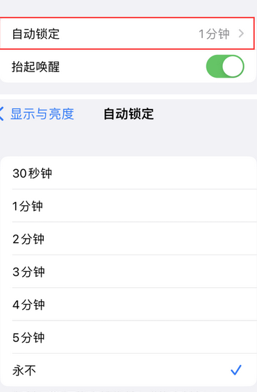 宜黄苹果换屏维修分享无法调整iPhone自动锁屏的时间怎么办